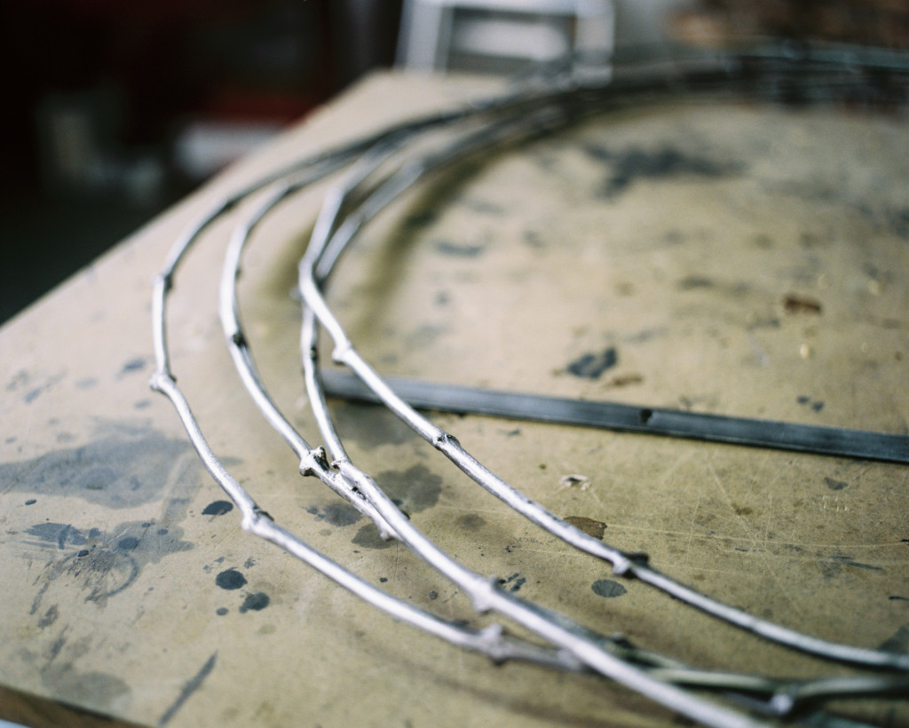 The Vine | Singular Mirror, being crafted by our artisans.